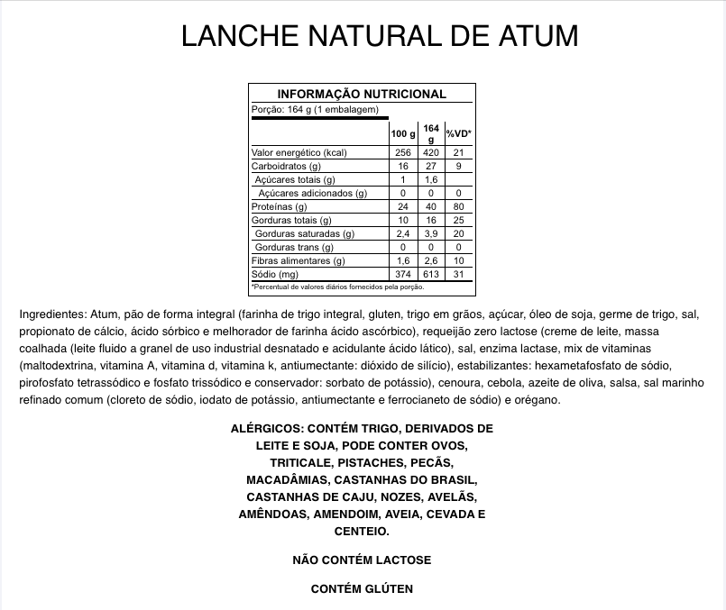 Lanche Natural de Atum