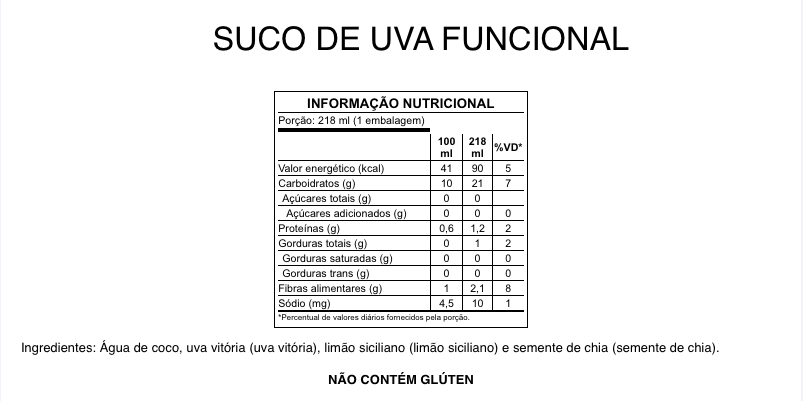 Suco de Uva Funcional