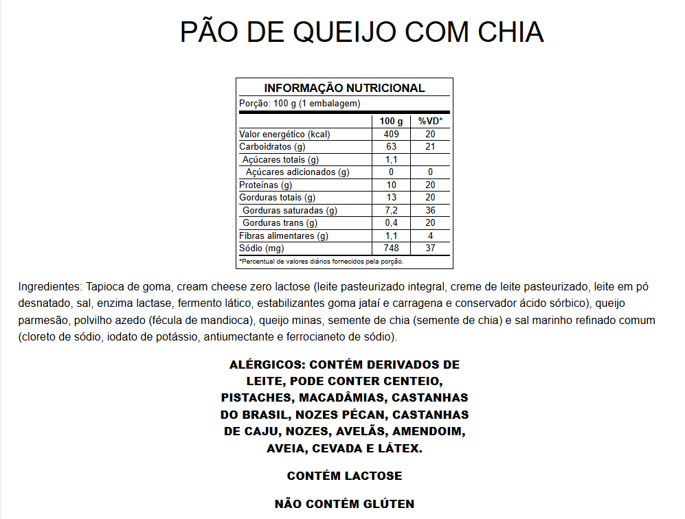 Pão de Queijo com Chia