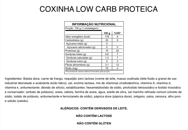 Coxinha Low Carb Proteica