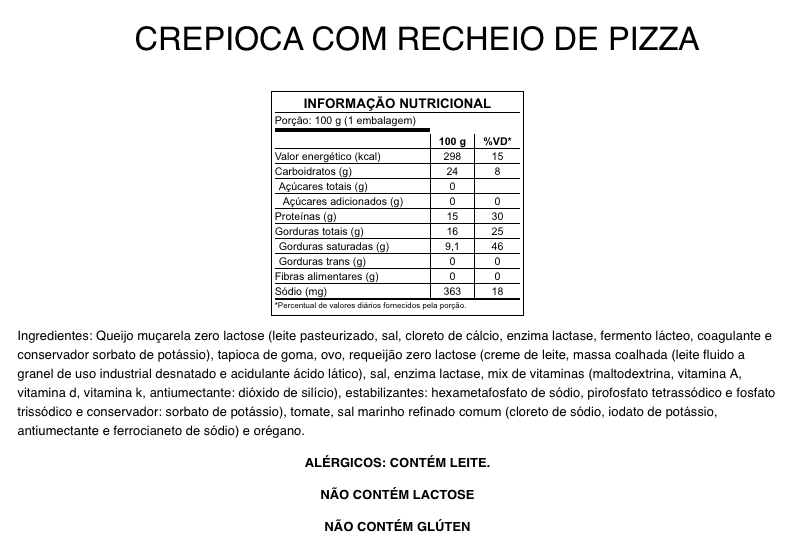 Crepioca de Pizza