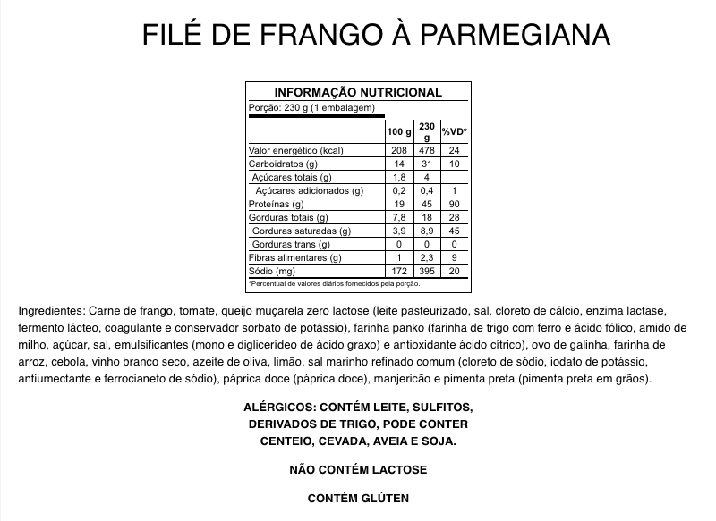 Filé de Frango à Parmegiana