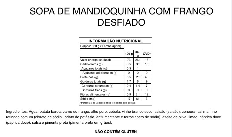 Sopa de Mandioquinha com Frango