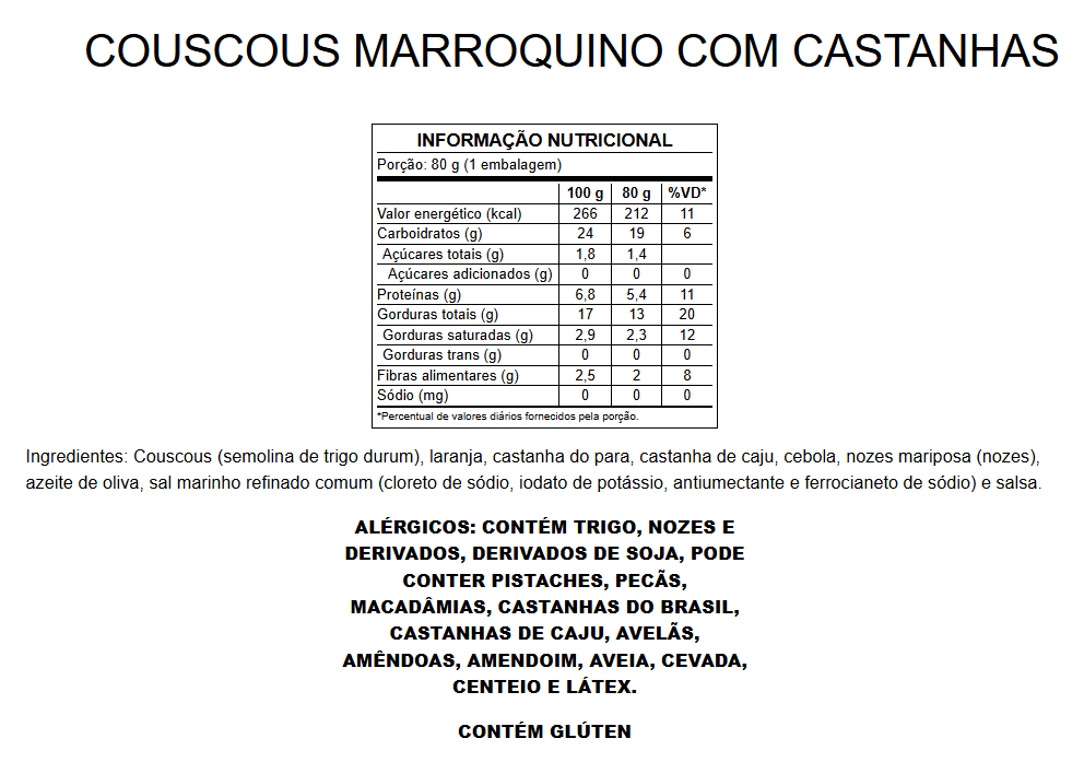 Couscous Marroquino com Castanhas