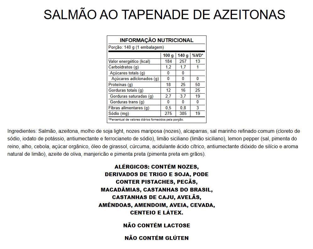Salmão ao Tapenade de Azeitonas