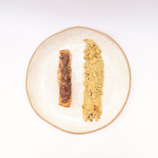 Salmão ao Tapenade de Azeitonas