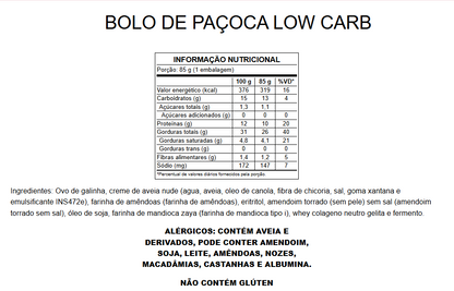 Bolo de Paçoca Low Carb