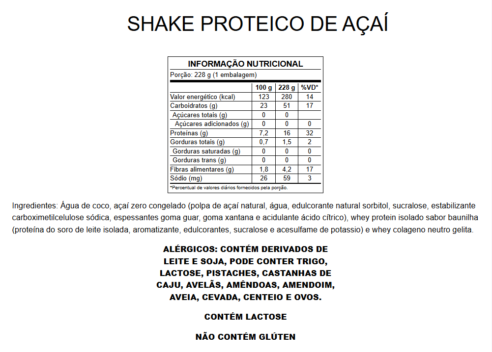 Shake Proteico de Açaí
