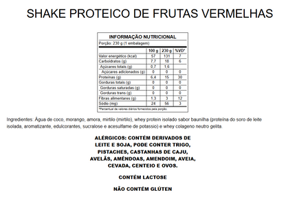Shake Proteico de Frutas Vermelhas