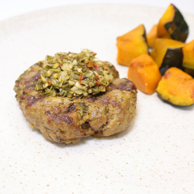 Hambúrguer de Fraldinha ao Chimichurri