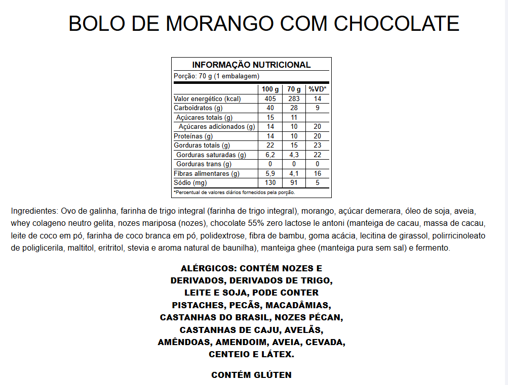 Bolo de Morango com Chocolate