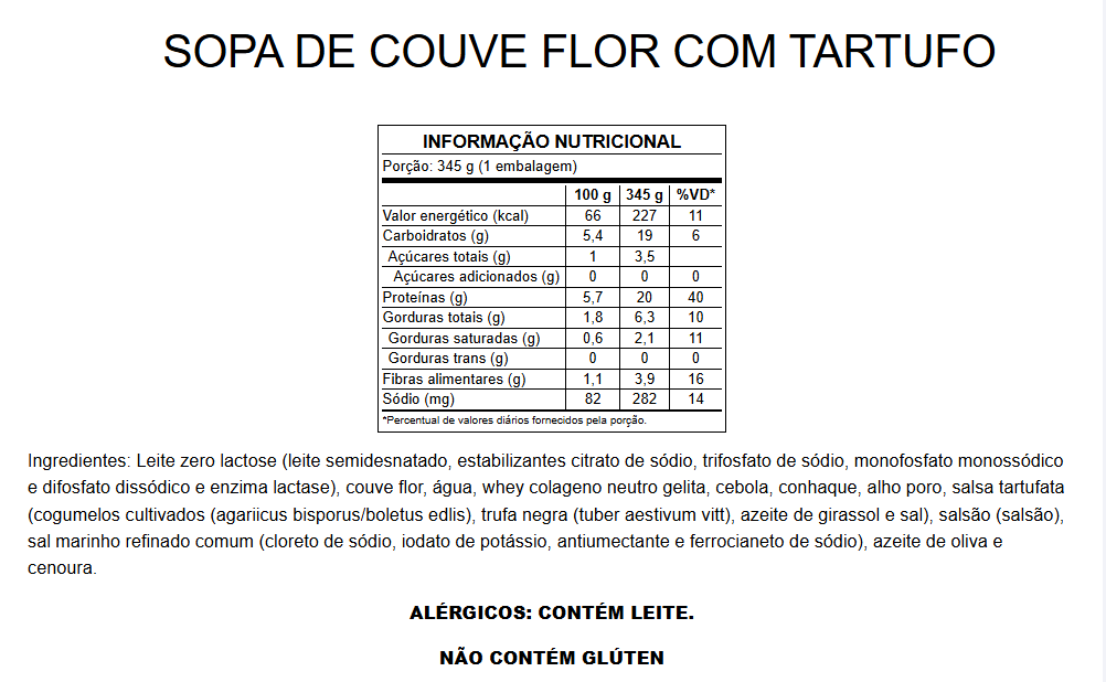 Sopa de Couve Flor com Tartufo